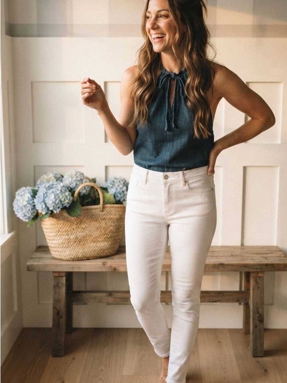 Guess White High-Rise Skinny Jeans 30